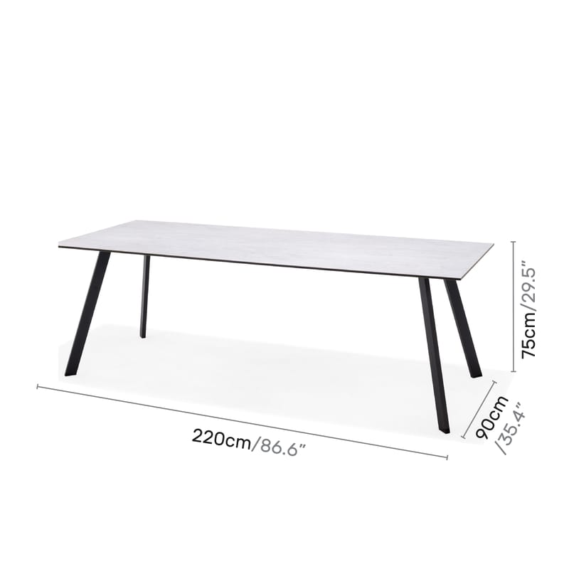 Utebord OPAL rektangulärt 220 cm - grå - Utemöbler - Utebord & trädgårdsbord - Matbord utomhus