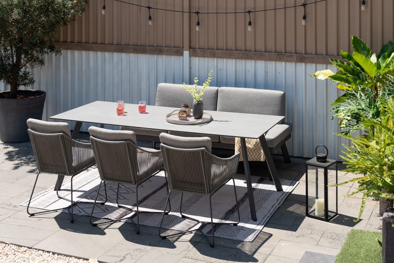 Utebord OPAL rektangulärt 220 cm - grå - Utemöbler - Utebord & trädgårdsbord - Matbord utomhus