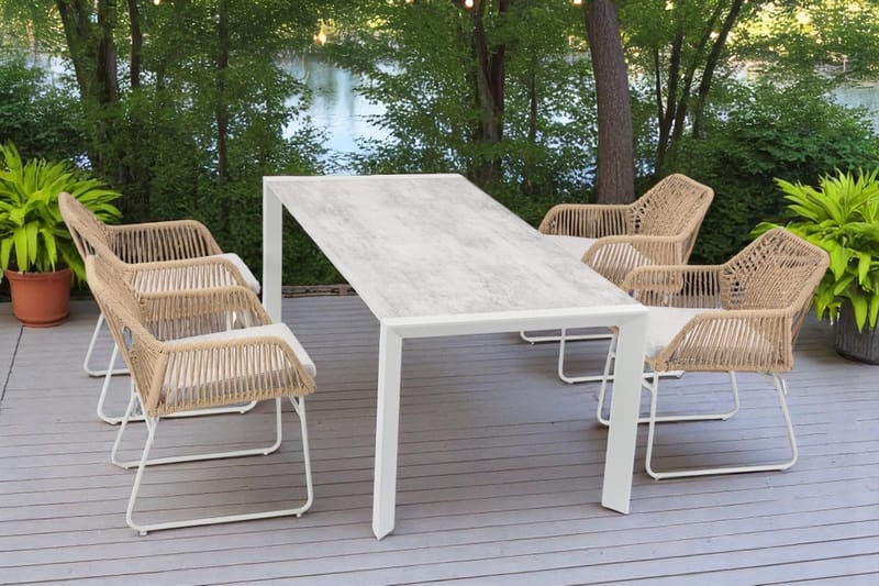 Utebord Palermo, utdragbart 200-300*100 cm - beige - Utemöbler - Utebord & trädgårdsbord - Matbord utomhus