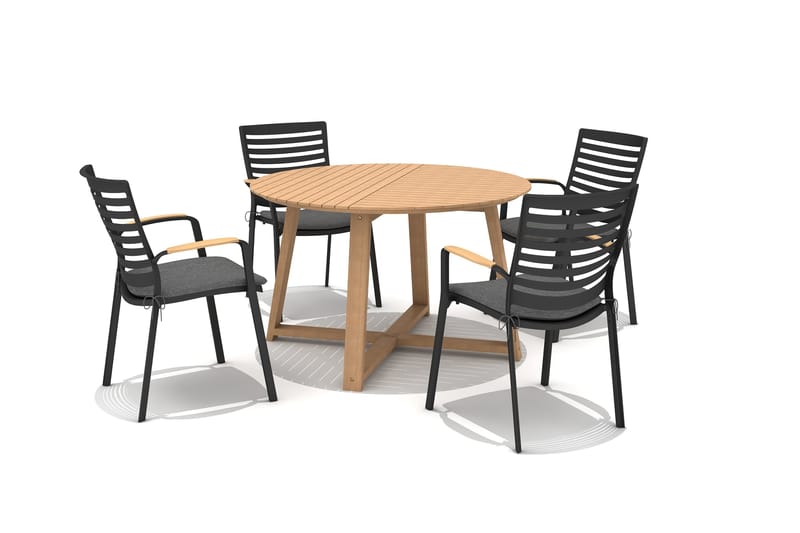 Utomhusbord Agate rund Ø 120 cm - trä - Utemöbler - Utebord & trädgårdsbord - Matbord utomhus