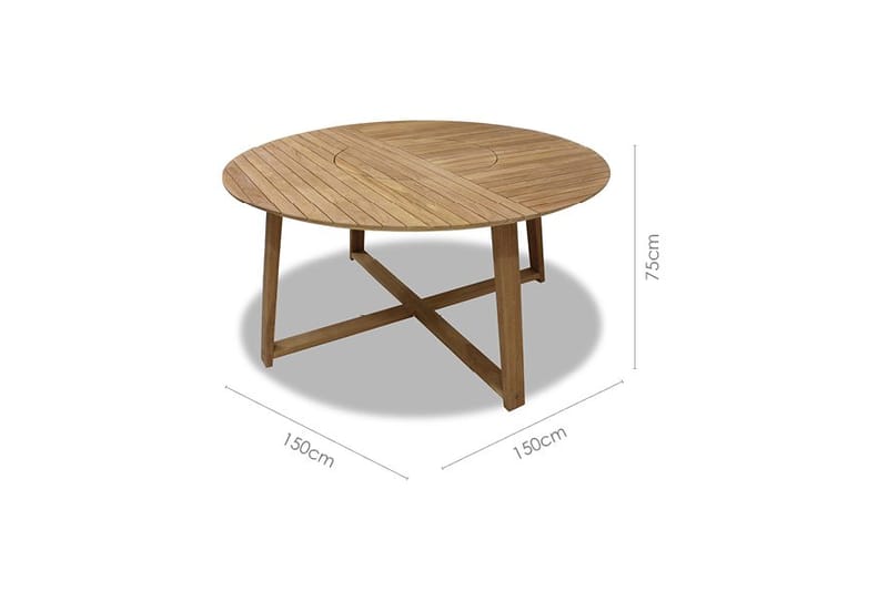 Utomhusbord Agate rund Ø 150 cm - trä - Utemöbler - Utebord & trädgårdsbord - Matbord utomhus
