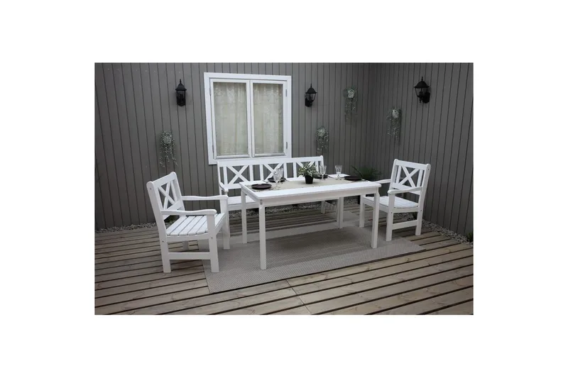 Utomhusbord Europe 150 cm - Vit - Utemöbler - Utebord & trädgårdsbord - Matbord utomhus