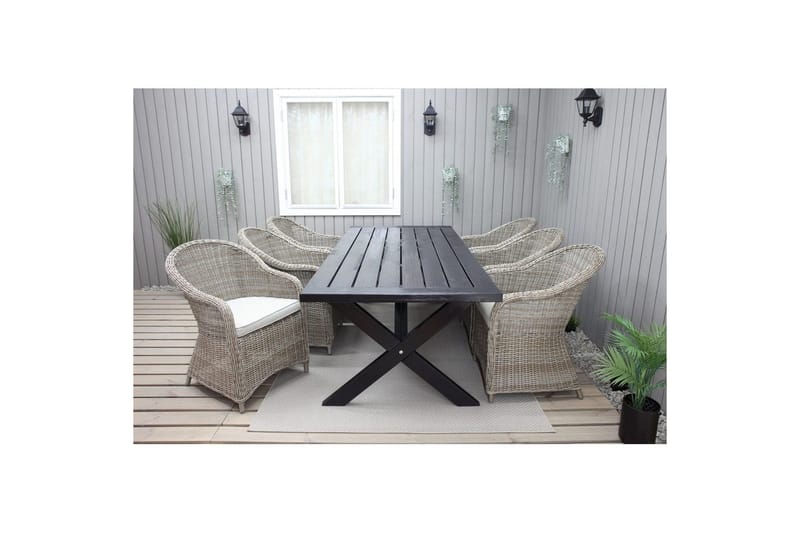 Utomhusbord Oxford 220 Svart - Svart - Utemöbler - Utebord & trädgårdsbord - Matbord utomhus