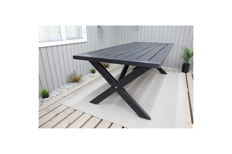 Utomhusbord Oxford 220 Svart - Svart - Utemöbler - Utebord & trädgårdsbord - Matbord utomhus