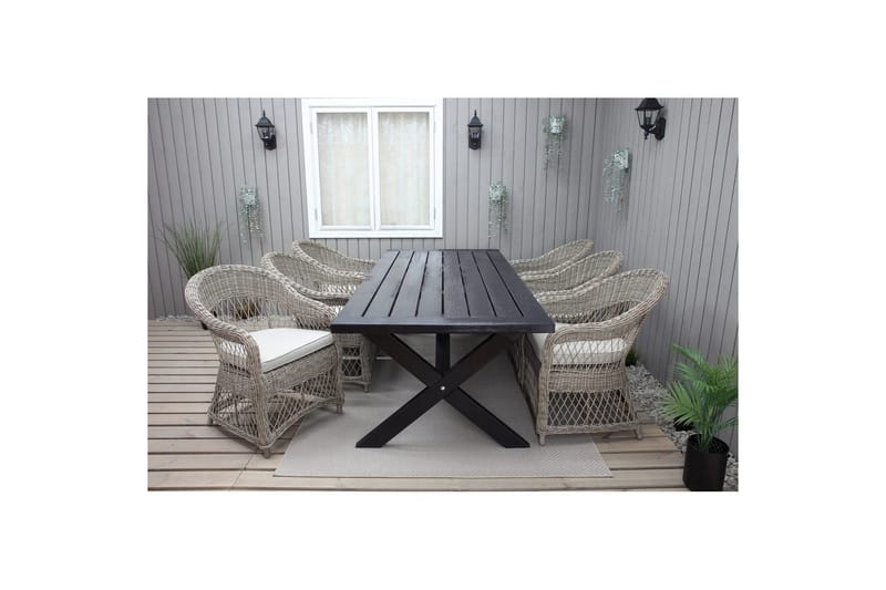 Utomhusbord Oxford 220 Svart - Svart - Utemöbler - Utebord & trädgårdsbord - Matbord utomhus