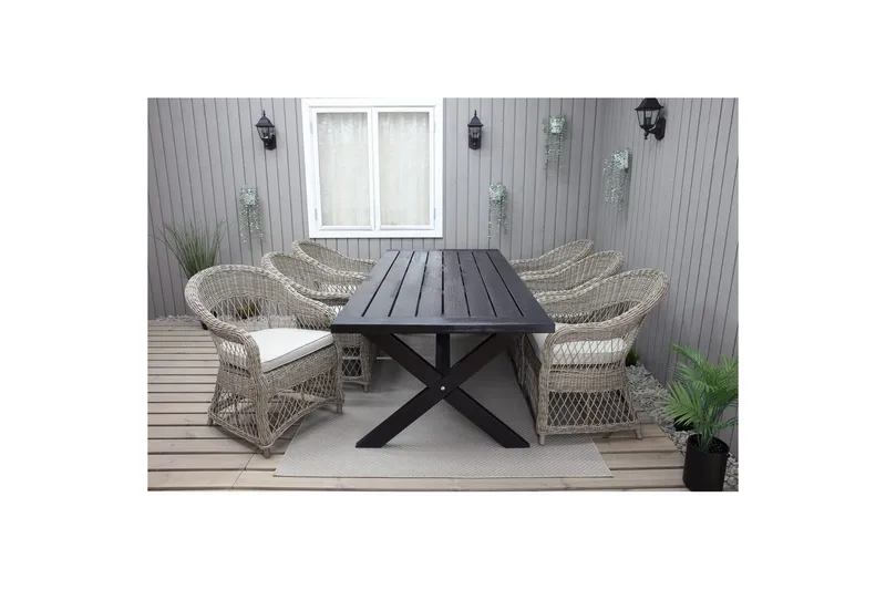 Utomhusbord Oxford 220 Svart - Svart - Utemöbler - Utebord & trädgårdsbord - Matbord utomhus