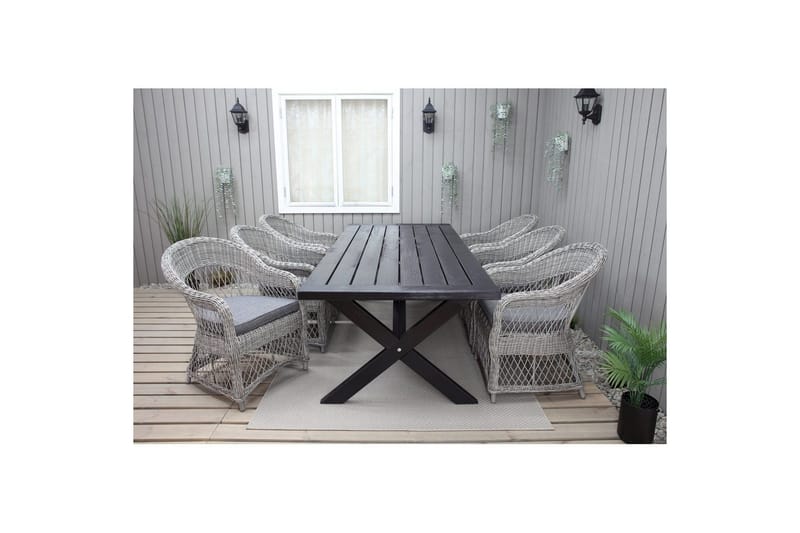 Utomhusbord Oxford 220 Svart - Svart - Utemöbler - Utebord & trädgårdsbord - Matbord utomhus