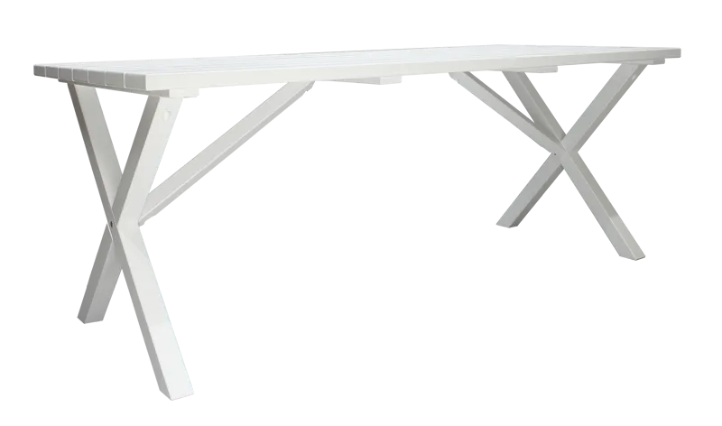 Utomhusbord Scottsdale rektangulär Vit 190 cm - Vit - Utemöbler - Utebord & trädgårdsbord - Matbord utomhus