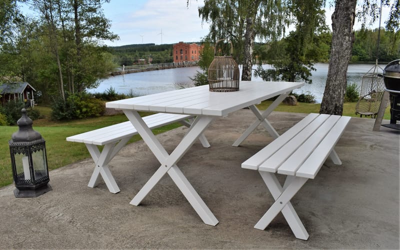 Utomhusbord Scottsdale rektangulär Vit 190 cm - Vit - Utemöbler - Utebord & trädgårdsbord - Matbord utomhus