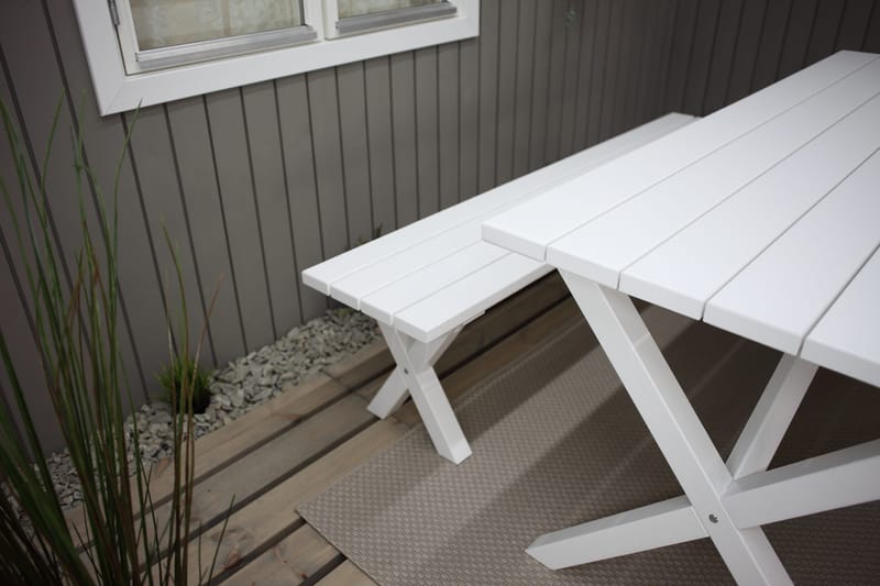 Utomhusbord Scottsdale rektangulär Vit 190 cm - Vit - Utemöbler - Utebord & trädgårdsbord - Matbord utomhus