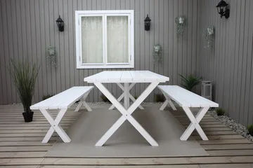 Utomhusbord Scottsdale rektangulär Vit 190 cm - Vit - Utemöbler - Utebord & trädgårdsbord - Matbord utomhus