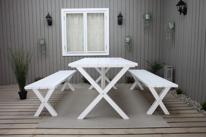 Utomhusbord Scottsdale rektangulär Vit 190 cm - Vit - Utemöbler - Utebord & trädgårdsbord - Matbord utomhus