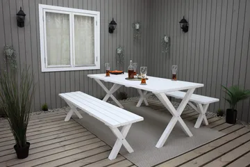 Utomhusbord Scottsdale rektangulär Vit 190 cm - Vit - Utemöbler - Utebord & trädgårdsbord - Matbord utomhus