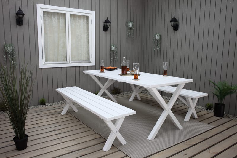 Utomhusbord Scottsdale rektangulär Vit 190 cm - Vit - Utemöbler - Utebord & trädgårdsbord - Matbord utomhus