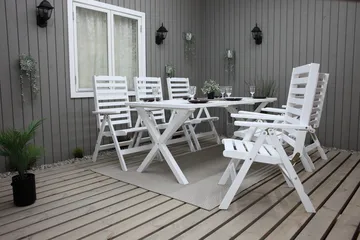 Utomhusbord Scottsdale rektangulär Vit 190 cm - Vit - Utemöbler - Utebord & trädgårdsbord - Matbord utomhus