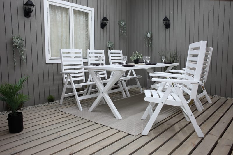 Utomhusbord Scottsdale rektangulär Vit 190 cm - Vit - Utemöbler - Utebord & trädgårdsbord - Matbord utomhus