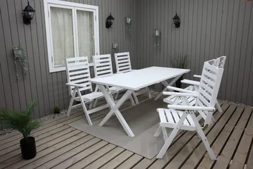 Utomhusbord Scottsdale rektangulär Vit 190 cm - Vit - Utemöbler - Utebord & trädgårdsbord - Matbord utomhus
