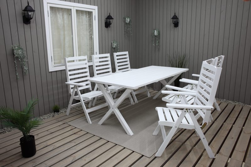 Utomhusbord Scottsdale rektangulär Vit 190 cm - Vit - Utemöbler - Utebord & trädgårdsbord - Matbord utomhus