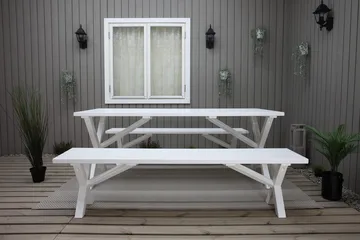 Utomhusbord Scottsdale rektangulär Vit 190 cm - Vit - Utemöbler - Utebord & trädgårdsbord - Matbord utomhus