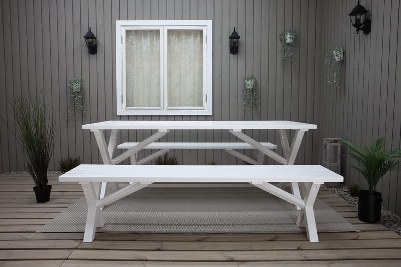Utomhusbord Scottsdale rektangulär Vit 190 cm - Vit - Utemöbler - Utebord & trädgårdsbord - Matbord utomhus