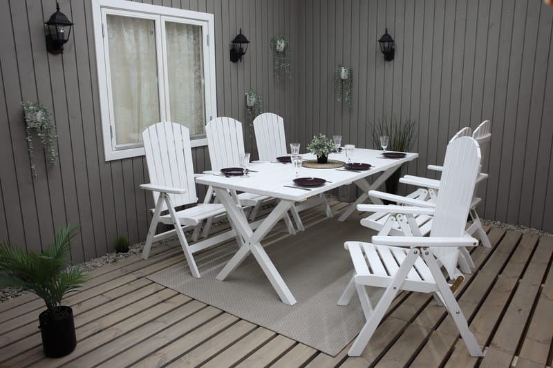 Utomhusbord Scottsdale rektangulär Vit 190 cm - Vit - Utemöbler - Utebord & trädgårdsbord - Matbord utomhus