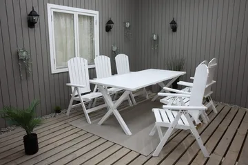 Utomhusbord Scottsdale rektangulär Vit 190 cm - Vit - Utemöbler - Utebord & trädgårdsbord - Matbord utomhus