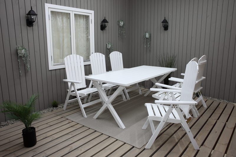 Utomhusbord Scottsdale rektangulär Vit 190 cm - Vit - Utemöbler - Utebord & trädgårdsbord - Matbord utomhus