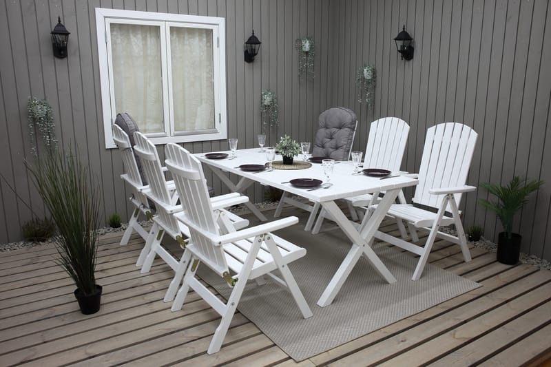 Utomhusbord Scottsdale rektangulär Vit 190 cm - Vit - Utemöbler - Utebord & trädgårdsbord - Matbord utomhus