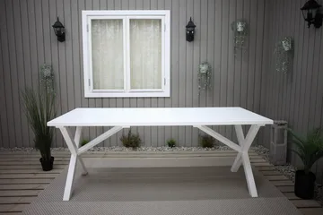 Utomhusbord Scottsdale rektangulär Vit 190 cm - Vit - Utemöbler - Utebord & trädgårdsbord - Matbord utomhus
