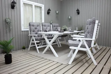 Utomhusbord Scottsdale rektangulär Vit 190 cm - Vit - Utemöbler - Utebord & trädgårdsbord - Matbord utomhus