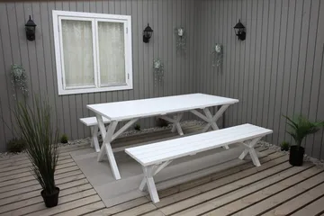 Utomhusbord Scottsdale rektangulär Vit 190 cm - Vit - Utemöbler - Utebord & trädgårdsbord - Matbord utomhus