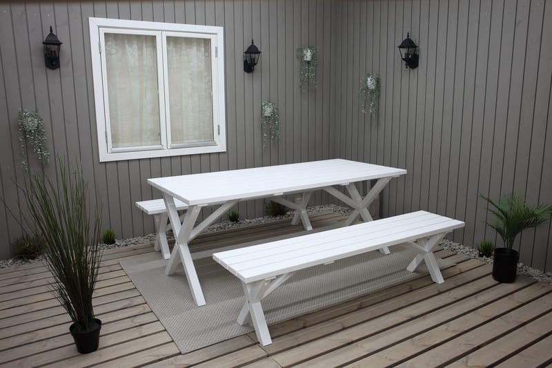 Utomhusbord Scottsdale rektangulär Vit 190 cm - Vit - Utemöbler - Utebord & trädgårdsbord - Matbord utomhus