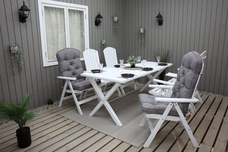 Utomhusbord Scottsdale rektangulär Vit 190 cm - Vit - Utemöbler - Utebord & trädgårdsbord - Matbord utomhus