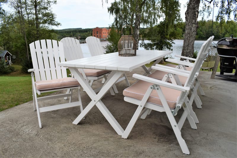 Utomhusbord Scottsdale rektangulär Vit 190 cm - Vit - Utemöbler - Utebord & trädgårdsbord - Matbord utomhus