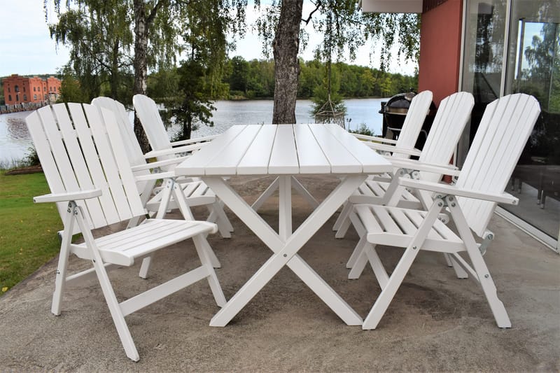 Utomhusbord Scottsdale rektangulär Vit 190 cm - Vit - Utemöbler - Utebord & trädgårdsbord - Matbord utomhus