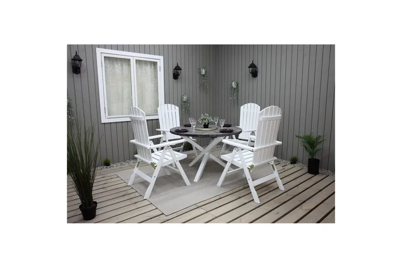 Utomhusbord Scottsdale Runt - Shabby Chic Grå med Vita ben - Utemöbler - Utebord & trädgårdsbord - Matbord utomhus