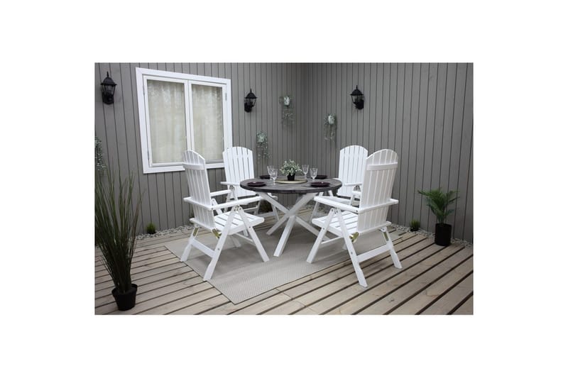 Utomhusbord Scottsdale Runt - Shabby Chic Grå med Vita ben - Utemöbler - Utebord & trädgårdsbord - Matbord utomhus