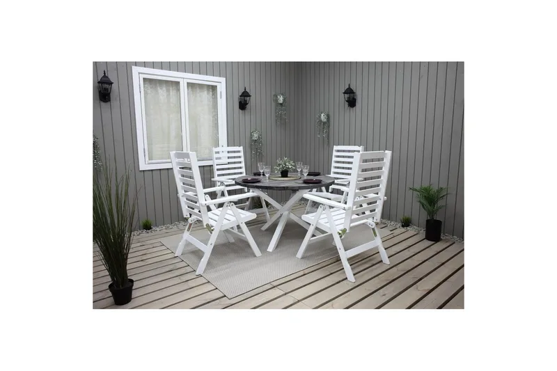 Utomhusbord Scottsdale Runt - Shabby Chic Grå med Vita ben - Utemöbler - Utebord & trädgårdsbord - Matbord utomhus