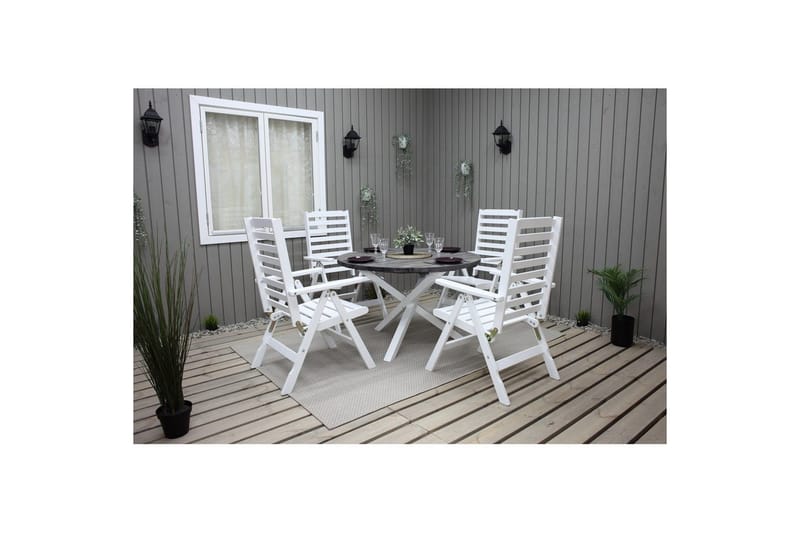 Utomhusbord Scottsdale Runt - Shabby Chic Grå med Vita ben - Utemöbler - Utebord & trädgårdsbord - Matbord utomhus