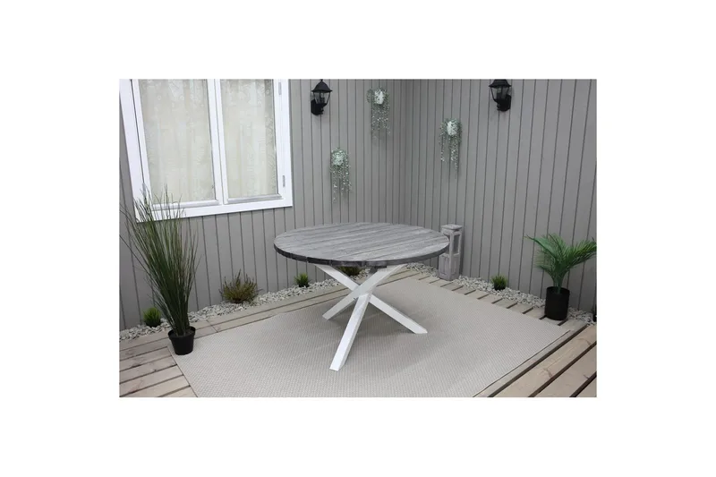 Utomhusbord Scottsdale Runt - Shabby Chic Grå med Vita ben - Utemöbler - Utebord & trädgårdsbord - Matbord utomhus