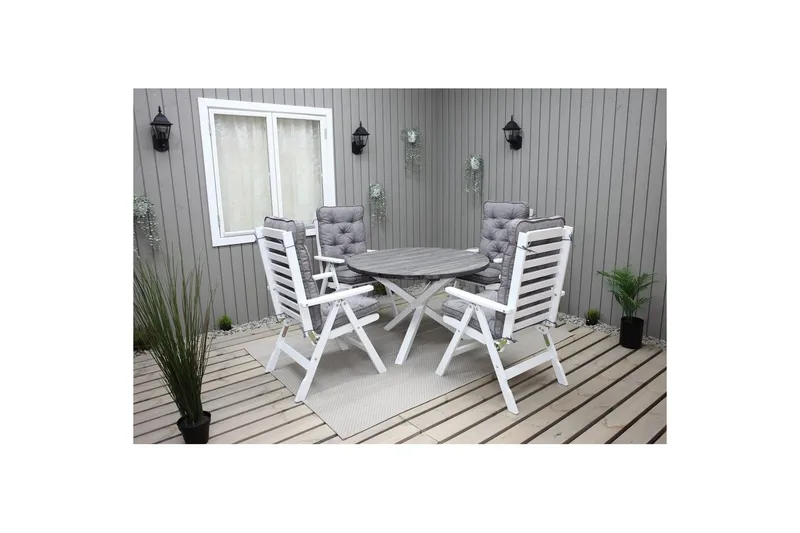 Utomhusbord Scottsdale Runt - Shabby Chic Grå med Vita ben - Utemöbler - Utebord & trädgårdsbord - Matbord utomhus