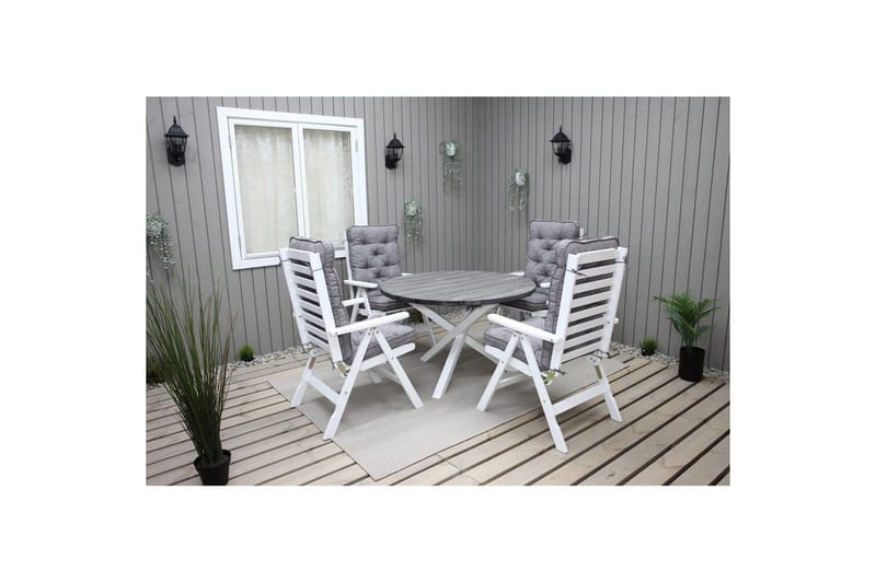 Utomhusbord Scottsdale Runt - Shabby Chic Grå med Vita ben - Utemöbler - Utebord & trädgårdsbord - Matbord utomhus