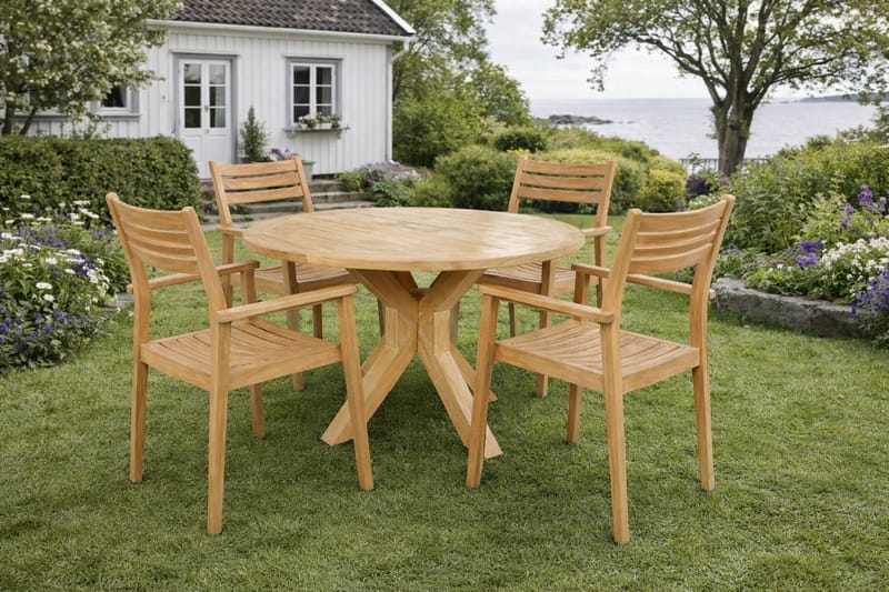 Utomhusbord Toscana bord Ø140 cm - trä - Utemöbler - Utebord & trädgårdsbord - Matbord utomhus