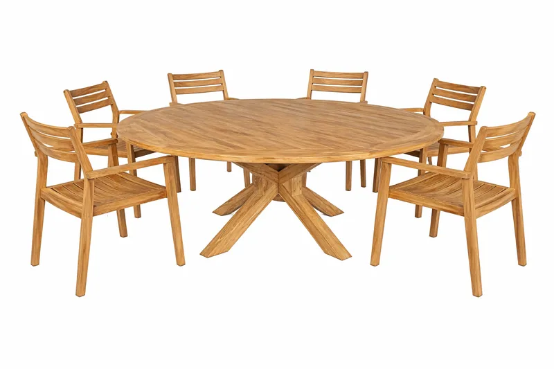 Utomhusbord Toscana bord Ø180 cm - naturligt färgad - Utemöbler - Utebord & trädgårdsbord - Matbord utomhus