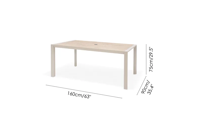 Utomhusbord Urbanite 160 cm - grå - Utemöbler - Utebord & trädgårdsbord - Matbord utomhus