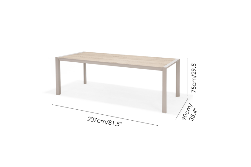 Utomhusbord Urbanite 205 cm - grå - Utemöbler - Utebord & trädgårdsbord - Matbord utomhus