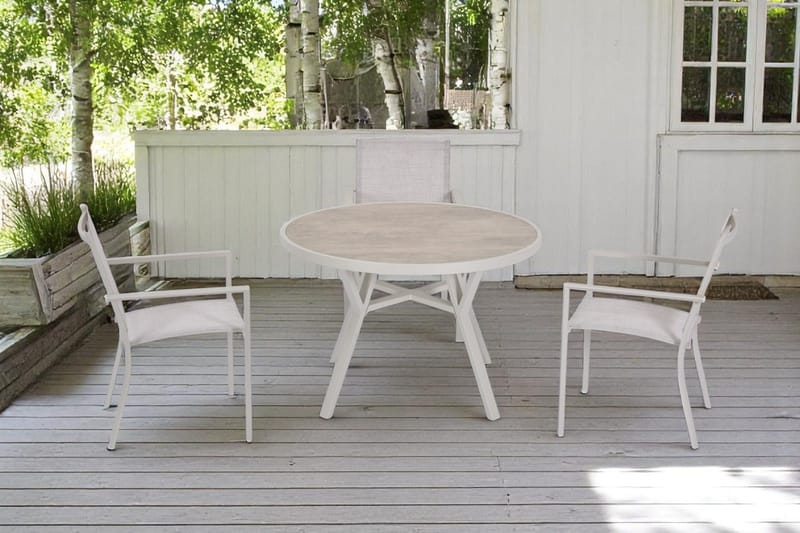 Utomhusbord Palermo rund Ø110 cm - grå/beige - Utemöbler - Utebord & trädgårdsbord - Matbord utomhus