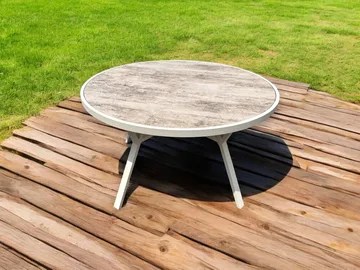 Utomhusbord Palermo rund Ø130 cm - grå/beige - Utemöbler - Utebord & trädgårdsbord - Matbord utomhus