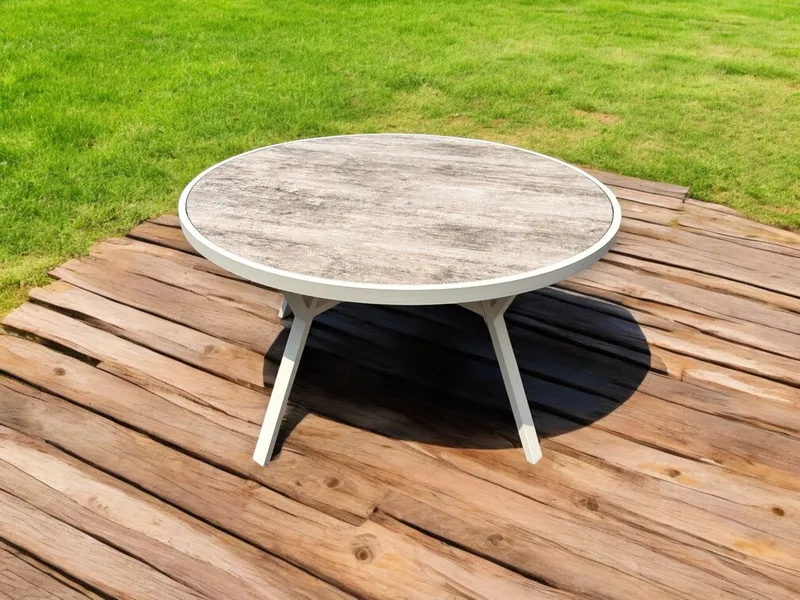 Utomhusbord Palermo rund Ø130 cm - grå/beige - Utemöbler - Utebord & trädgårdsbord - Matbord utomhus