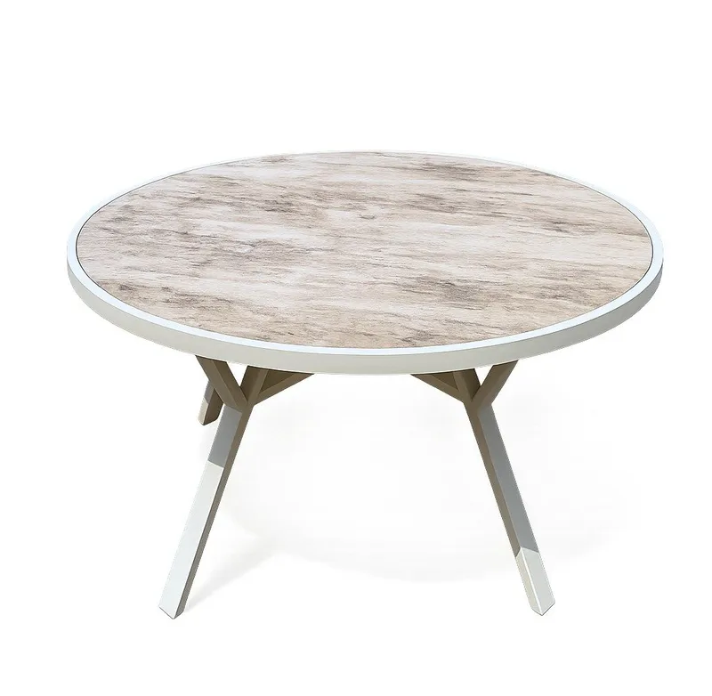 Utomhusbord Palermo rund Ø130 cm - grå/beige - Utemöbler - Utebord & trädgårdsbord - Matbord utomhus